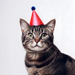 cat with a party hat