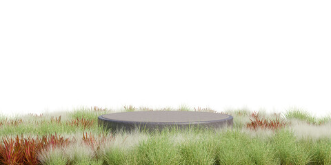 podium stone on desert for display product transparent background 3d PNG