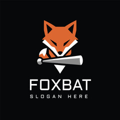 Fox Logo, Foxbat Logo, Animal Logo, Bat Logo, Mascot Fox Logo