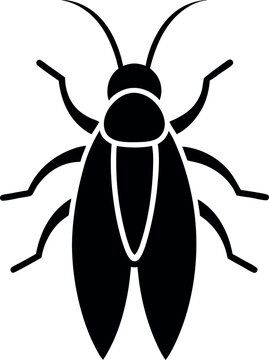 black cockroach insect simple design clip art preview