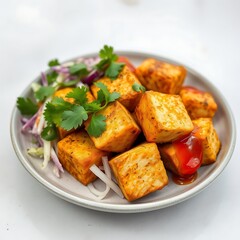 Delicious Taiwanese traditional food dish stinky tofu