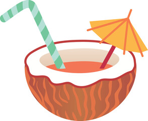 Refreshing and tropical, this illustration captures the essence of a perfect beach getaway, inviting you to unwind and enjoy the sweetness of summer