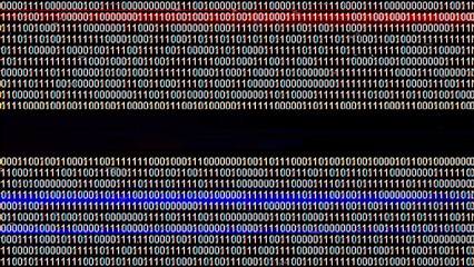 Binary code on flag of Botswana. Program source code or Hacker concept on Botswanan flag. Botswana...
