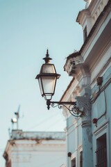 Street Light Hanging from Building