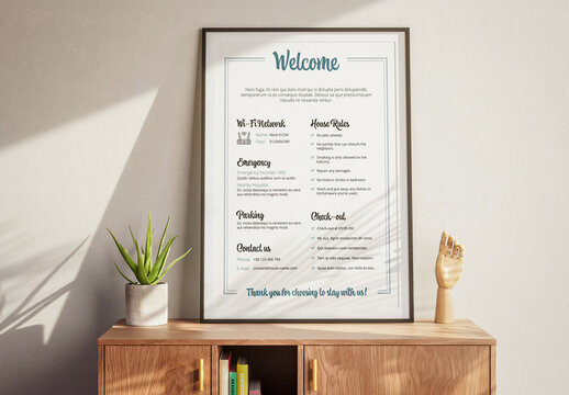 Home Rental Welcome Poster