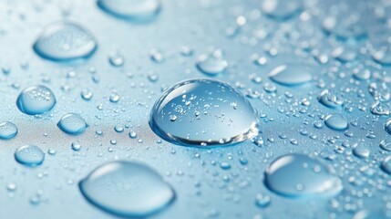 Water Droplets on Blue Surface