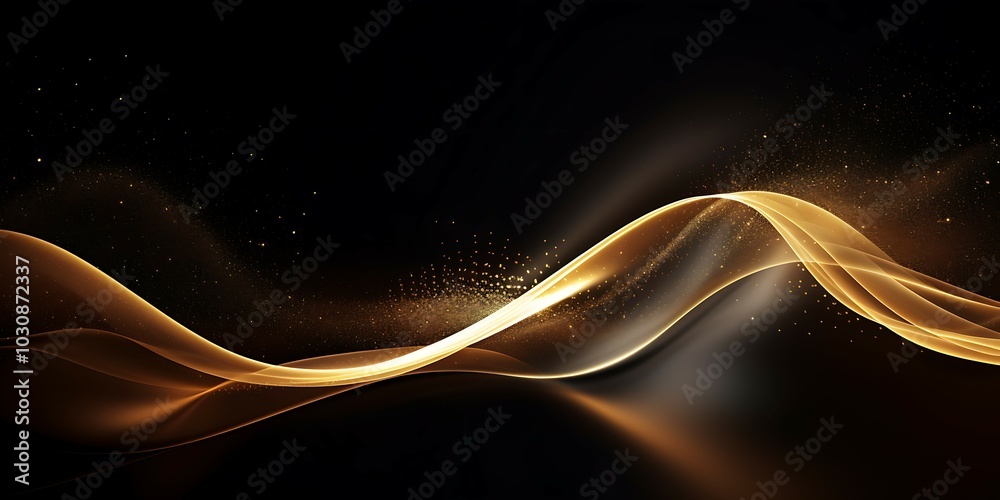 Poster Abstract shiny colour gold wave design background