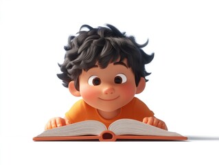 child reading a book