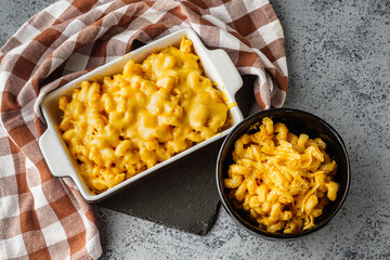 Delicious Homemade Cheddar Mac and Cheese in a Bowl with Creamy Sauce and Tasty Noodles