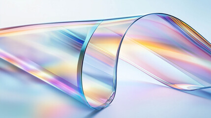 Abstract background iridescent glass structure vibrant rainbow spectrum suitable for a high-end advertising campaign, showcasing luxury modernity through its minimalist colorful aesthetic, copy space