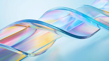 Abstract background iridescent glass structure vibrant rainbow spectrum suitable for a high-end advertising campaign, showcasing luxury modernity through its minimalist colorful aesthetic, copy space