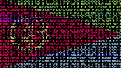Binary code on flag of Eritrea. Program source code or Hacker concept on Eritrean flag. Eritrea...