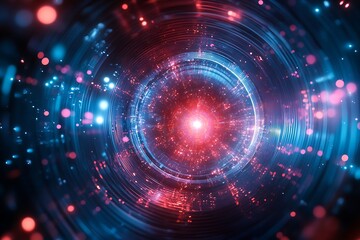 Obraz premium Red and Blue Lens Flare Spiral Vortex Glow