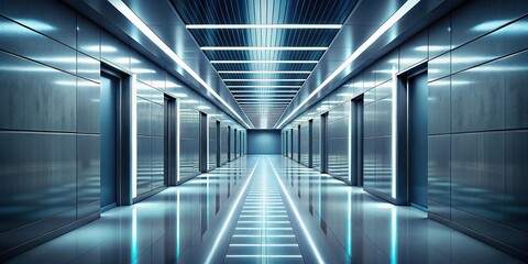 Abstract art of a corridor in hyperrealistic style