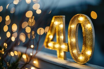 Christmas lights on number 40