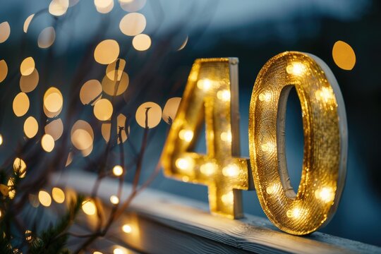 Christmas lights on number 40