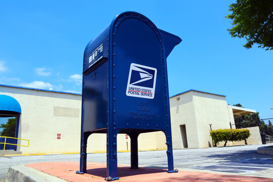 Duarte, California &ndash; May 19, 2024: USPS United States Postal Service, Mail Collection Box