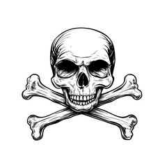 pirate skull and crossbones art background,generative ai