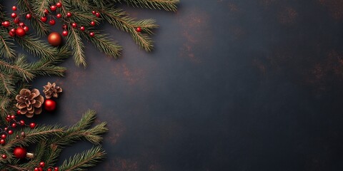Christmas Background with Tree and gift box. space for text. banner