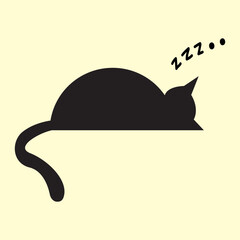 illustration of a cat. Sleeping cat.