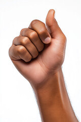 A close-up of a raised fist symbolizing solidarity and strength against injustice