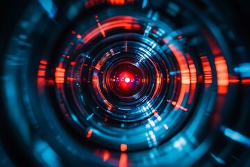 Red and Blue Lens Flare Abstract Background