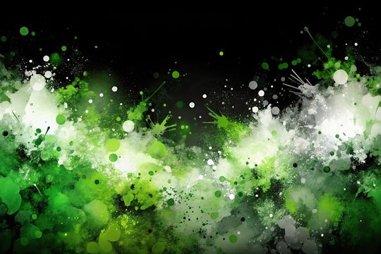 abstract silhouette background with white, black, and green splashes