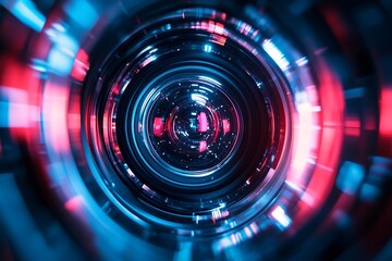 Red and Blue Lens Flare Abstract Background2