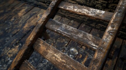 Old wooden chair with peeling paint