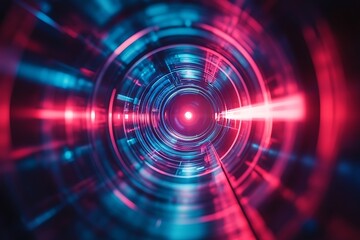 Red and Blue Lens Flare Abstract Swirl Pattern