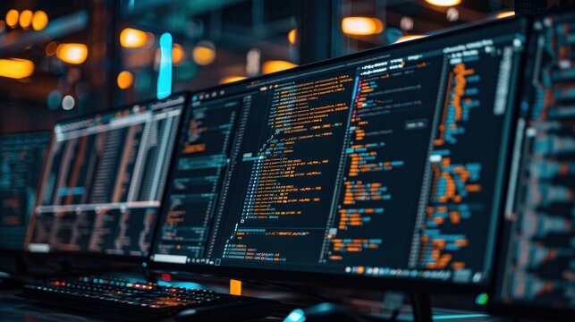 A Close-up View of a Computer Monitor Displaying Code
