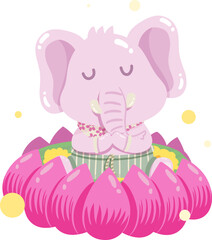 Fototapeta premium Loy Krathong festival in Thailand. Vector illustration.