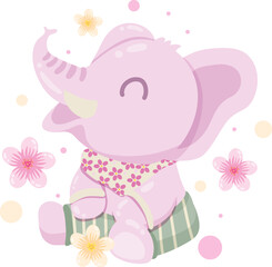 Loy Krathong festival in Thailand. Vector illustration.