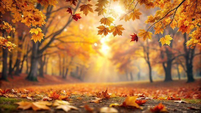 autumn foliage scene with blurred background