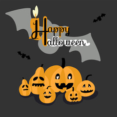 halloween festival banner with element items on dark background