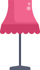 Pink floor lamp standing, a piece of interior design for a stylish and well lit room