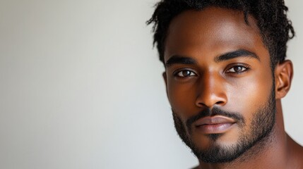 Obraz premium A young man gazes pensively, exuding confidence and charisma in a serene setting