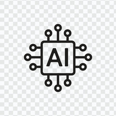 AI Technology Icon Set | Artificial Intelligence and Machine Learning Vector Symbols