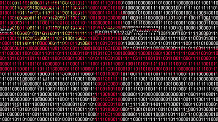 Binary code on flag of Sark. Program source code or Hacker concept on Sark flag. Sark digital technology security, hacking or programming