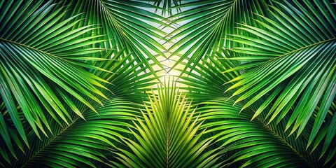 captivating tropical palm leaves with intricate textures and natural light interplay