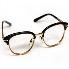 Elegant black and gold glasses with a classic design, perfect for fashion and eyewear enthusiasts