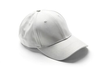 Fototapeta premium front view of white baseball cap isolated on white background