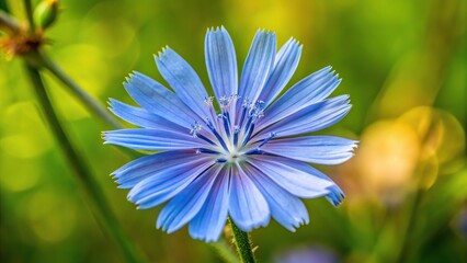 Close-up image of a wild chicory flower