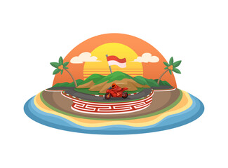 Mandalika Circuit Indonesia Illustration Vector