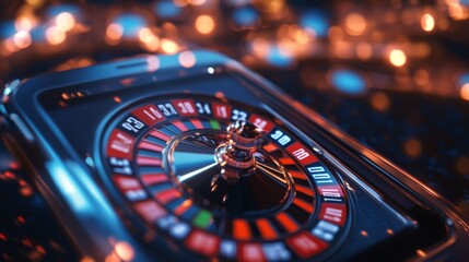 Obraz premium Mobile app interface for live roulette tracks player excitement