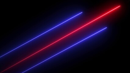 Colorful neon line on background. Abstract glowing rainbow color neon lines.