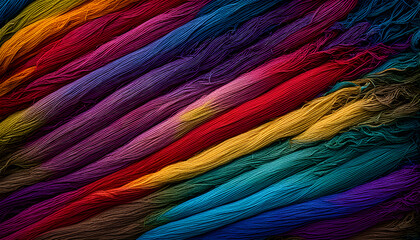 Abstract colorful fabric waves in diagonal lines