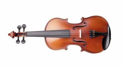 Fototapeta premium A violin clipart, classical music element, realistic illustration, warm tones, isolated on white background