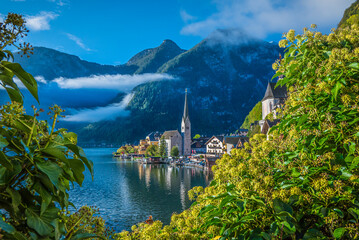 Hallstatt, wschód słońca, Górna Austria.  © grzegorz_pakula