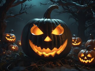 halloween background with pumpkin